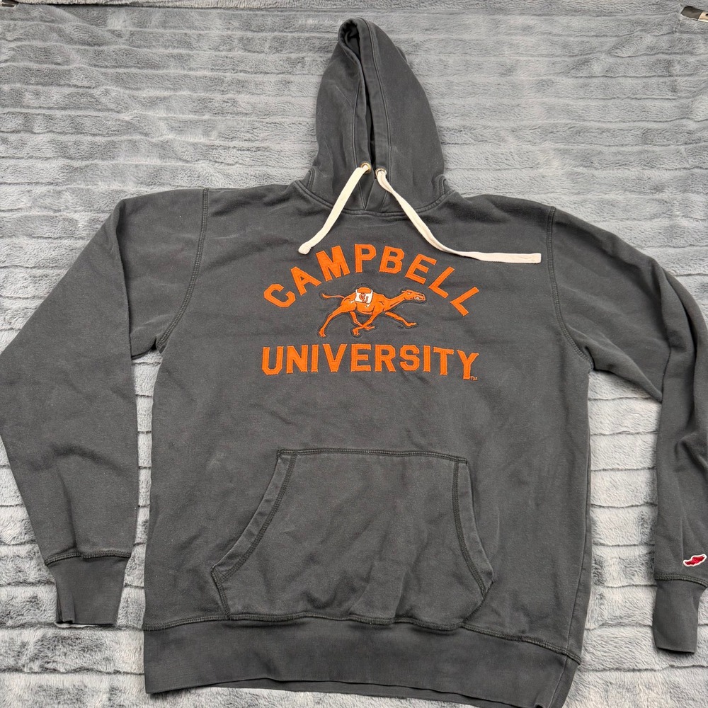 League Campbell University Fighting Camels Hoodie Gray Orange Mens Large